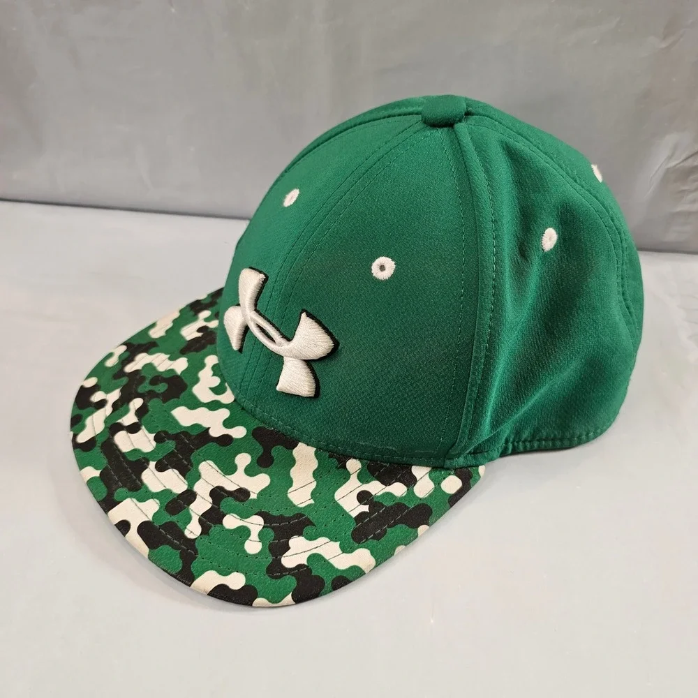 Under Armour Youth Snapback‎ Hat Green Camo Flat Brim OSFA Style 1270955